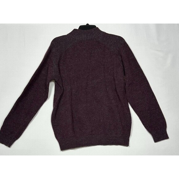Toscano Firenze Mens Large Burgundy Sweater Wool Blend Henley Button Neck Marble - Picture 7 of 11